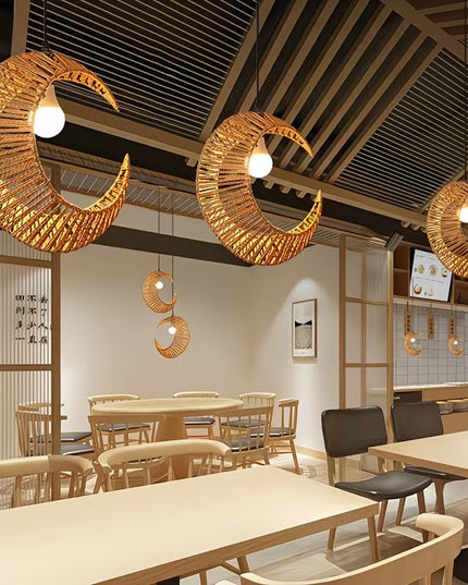 Crescent Moon Open-Lattice Lampshade