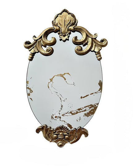 Oval Wall Mirror with Ornate Frame