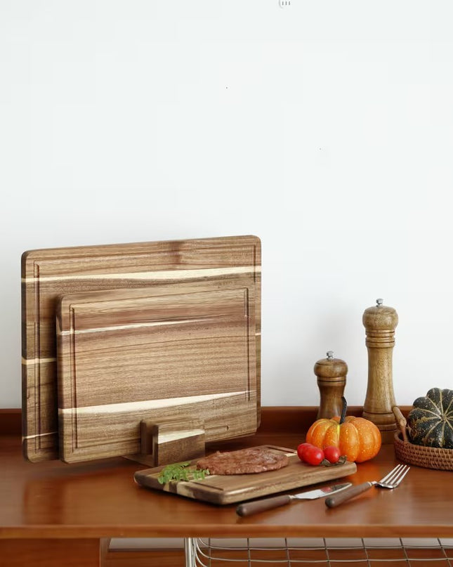 Rectangular Chopping Board Set with Stand