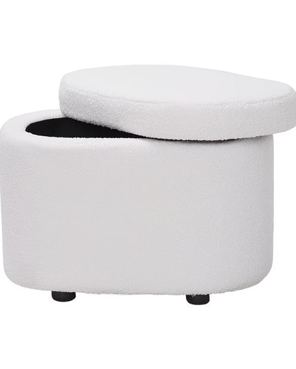 Ribbed Storage Stool with Removable Lid