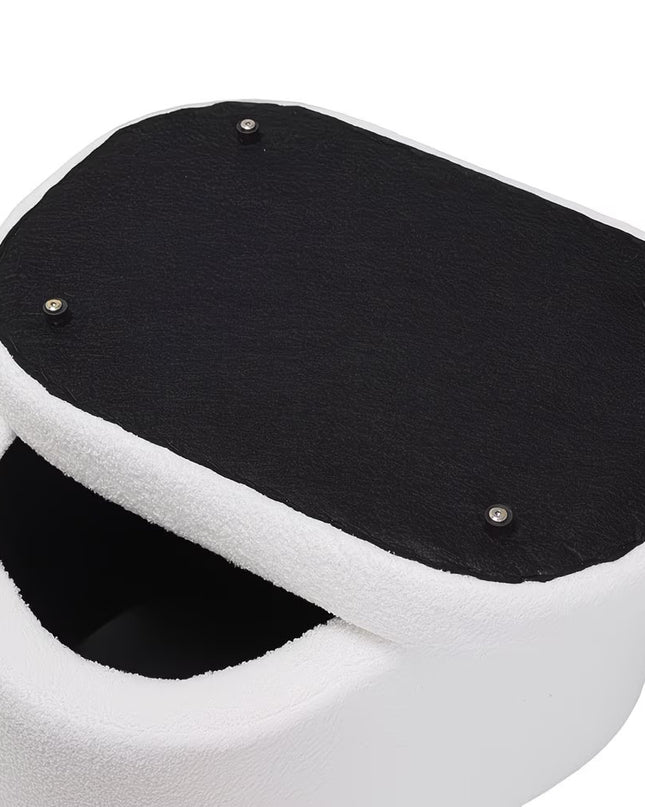Ribbed Storage Stool with Removable Lid