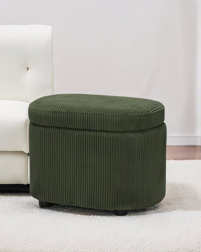 Ribbed Storage Stool with Removable Lid