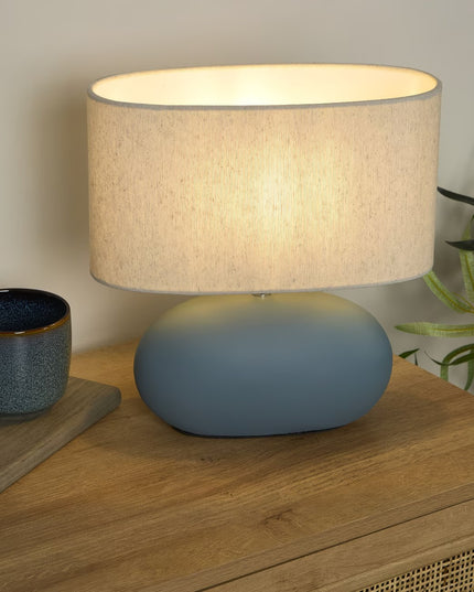 Round Table Lamp with Cylindrical Shade